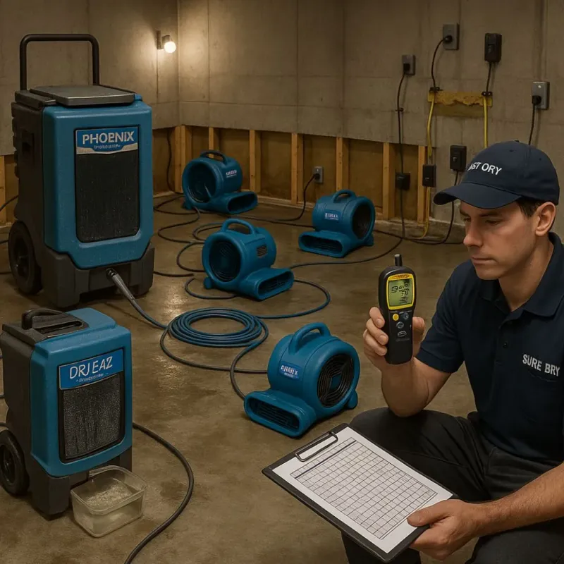 Structural Drying and Dehumidification process in Castro Valley, CA